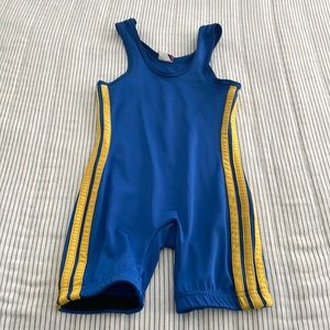 Blue/Yellow youth wrestling singlet Brute